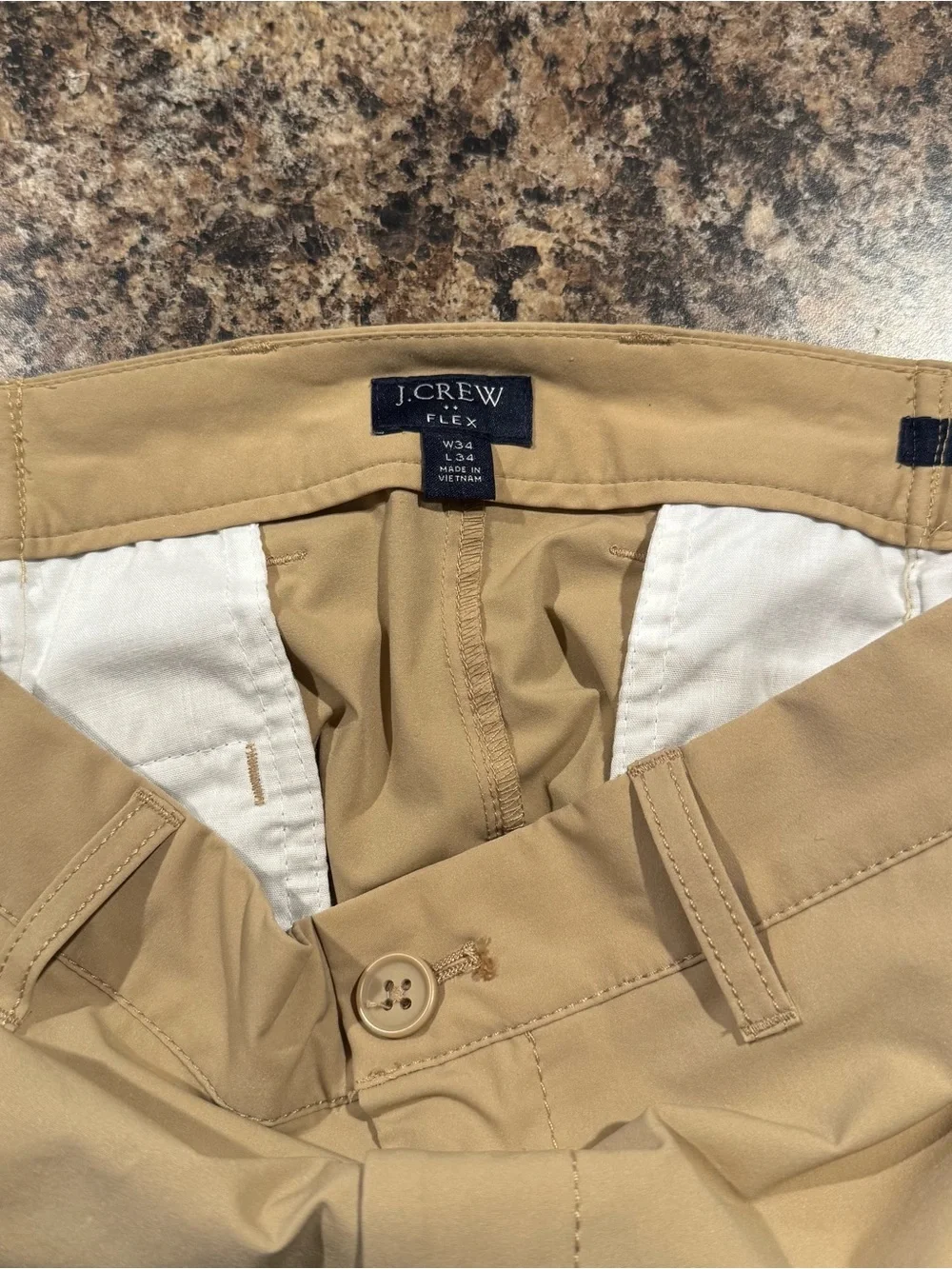 J Crew Mens Pants Tan Flex Size 34x34